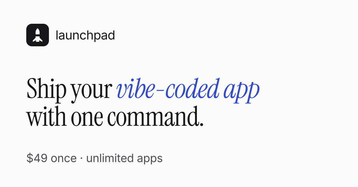 I kept building apps and never launching them (the most boring part), so I built something to do the